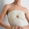 Fato de banho bandeau com detalhes em conchas
