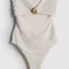 Fato de banho bandeau com detalhes em conchas