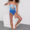 Fato de banho bandeau com recortes