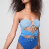 Fato de banho bandeau com recortes