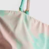 Fato de banho com franzido e estampado panorâmico