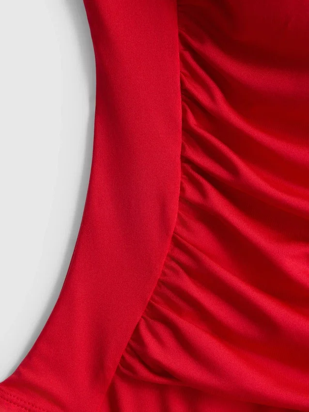 Fato de banho modelador com detalhes drapeados