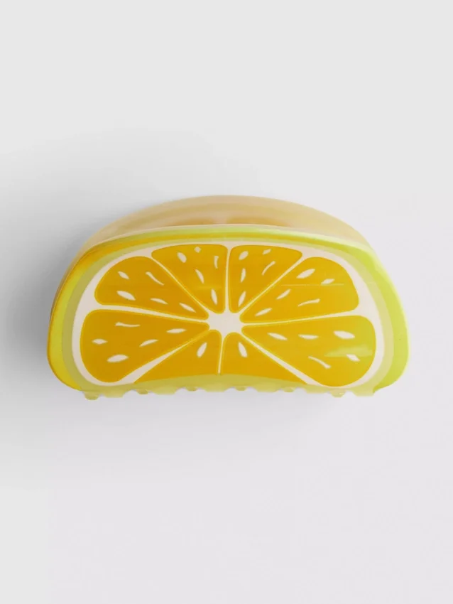 Grampo de cabelo em forma de fatia de fruta