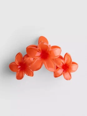 Grampo de cabelo em forma de garra com padrão de orquídea