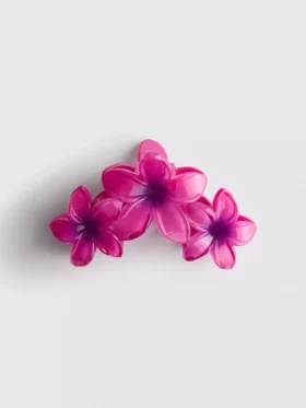 Grampo de cabelo em forma de garra com padrão de orquídea