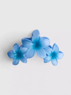 Grampo de cabelo em forma de garra com padrão de orquídea
