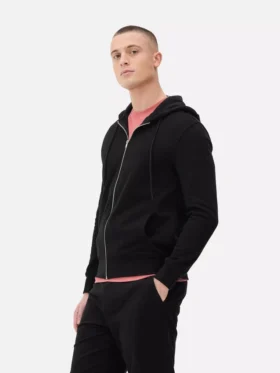 Hoodie essencial com fecho de correr