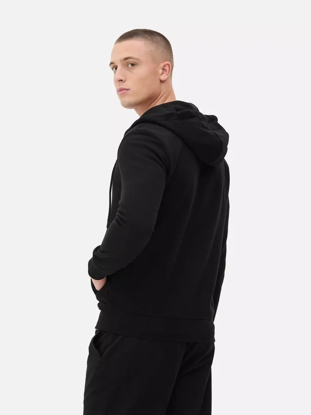 Hoodie essencial com fecho de correr
