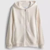 Hoodie essencial com fecho de correr