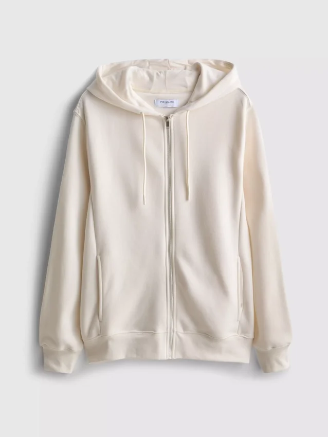 Hoodie essencial com fecho de correr