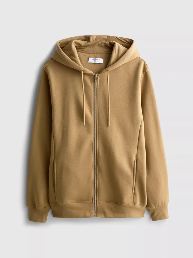Hoodie essencial com fecho de correr