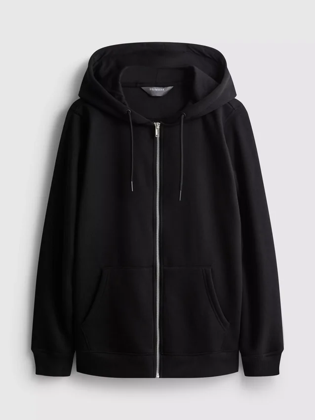 Hoodie essencial com fecho de correr