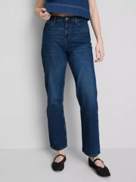 Jeans de cintura alta e perna reta