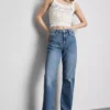 Jeans de cintura alta e perna reta