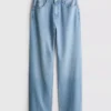 Jeans de cintura alta e perna reta