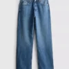 Jeans de cintura alta e perna reta