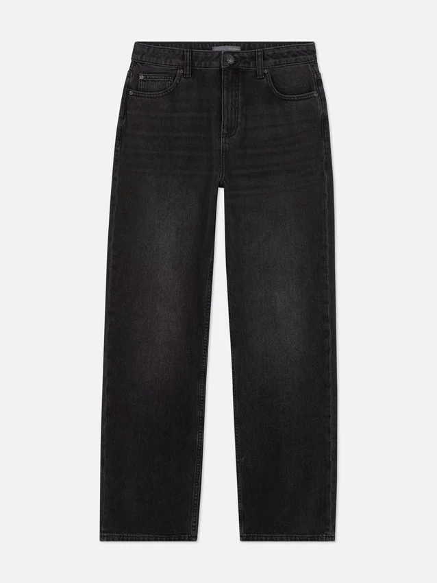 Jeans de cintura alta e perna reta