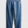 Jeans de cintura média e corte descontraído