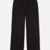 Jeans de cintura média e perna larga