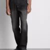 Jeans de cintura média e perna reta