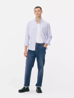 Jeans de cintura média e perna reta