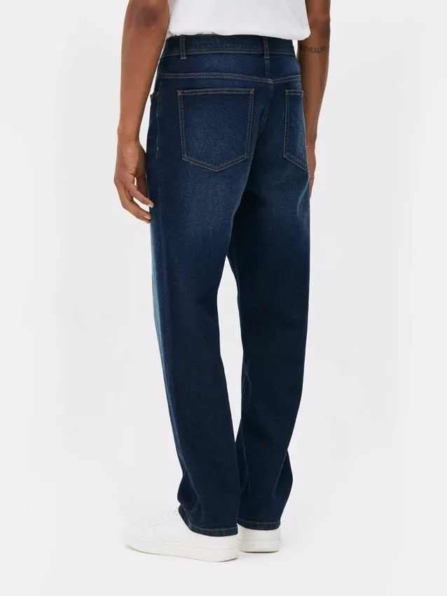 Jeans de cintura média e perna reta