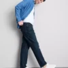 Jeans de cintura média e perna reta