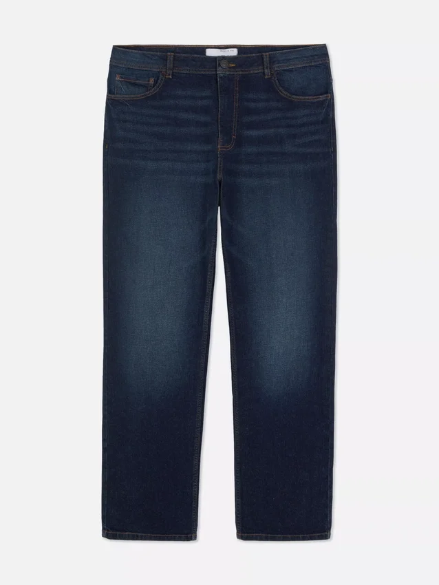 Jeans de cintura média e perna reta