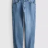 Jeans de cintura média e perna reta