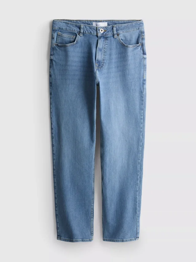 Jeans de cintura média e perna reta