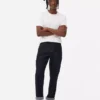 Jeans de corte reto e cintura média