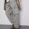 Jeans de ganga cargo largos de cintura média