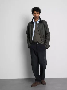 Jeans de ganga cargo largos de cintura média