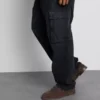 Jeans de ganga cargo largos de cintura média