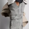 Jeans de ganga cargo largos de cintura média