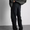 Jeans de ganga cargo largos de cintura média