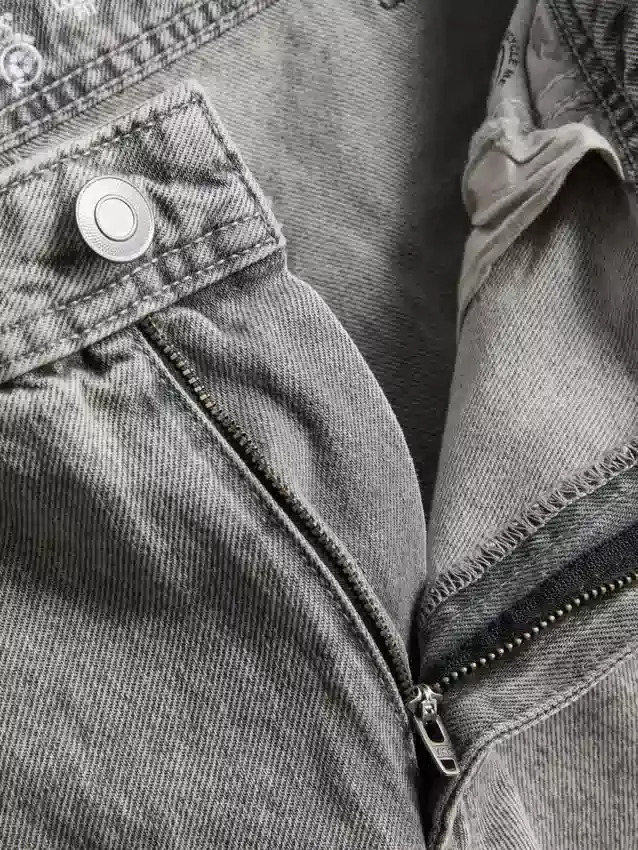Jeans de ganga cargo largos de cintura média