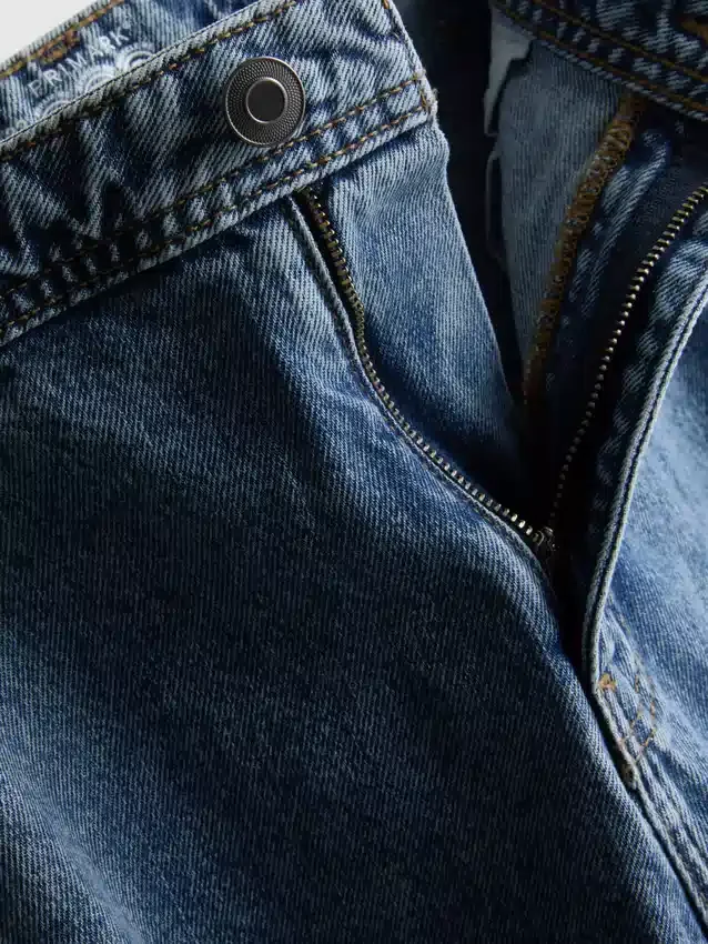 Jeans de ganga cargo largos de cintura média