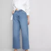 Jeans de ganga curtos de perna larga