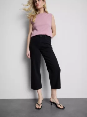 Jeans de ganga curtos de perna larga