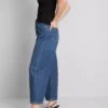 Jeans de ganga curtos de perna larga