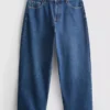 Jeans de ganga curtos de perna larga