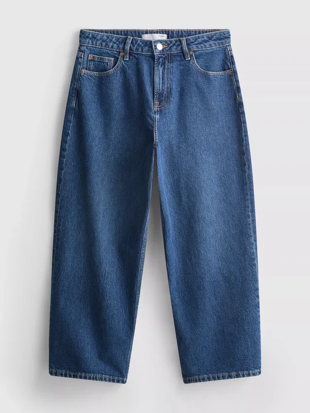 Jeans de ganga curtos de perna larga