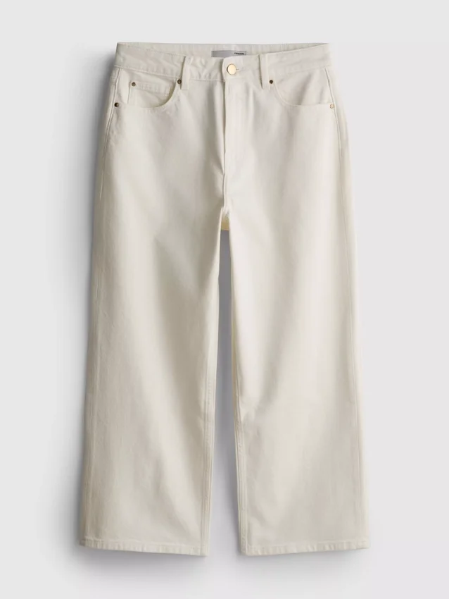 Jeans de ganga curtos de perna larga