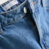 Jeans de ganga curtos de perna larga