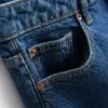 Jeans de ganga curtos de perna larga