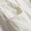 Jeans de ganga de algodão, cintura média e perna larga