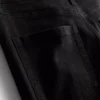 Jeans de ganga de algodão, cintura média e perna larga