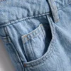 Jeans de ganga de algodão, cintura média e perna larga