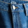 Jeans de ganga de algodão, cintura média e perna larga